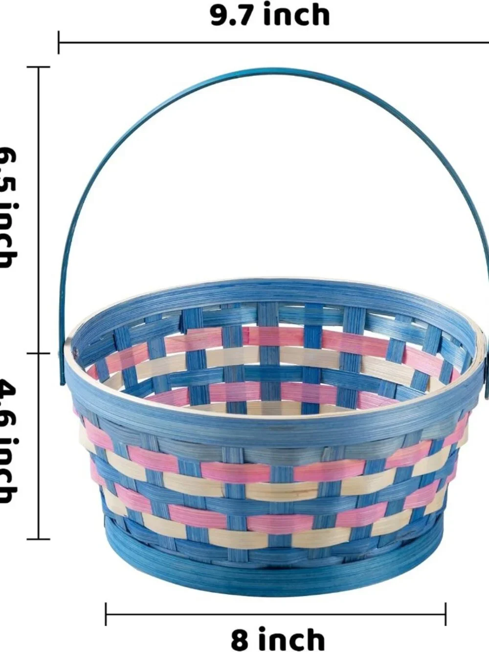 Easter Bamboo Baskets Set - 3 Pcs Woven Storage for Kids, Egg Hunt & Party Decor